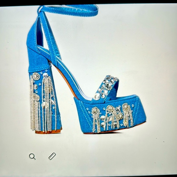 Shoes - 🩵💙 up cycle denim platform heels open toe💙🩵